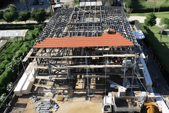 Steel structure construction for Smartville Education Center civil project