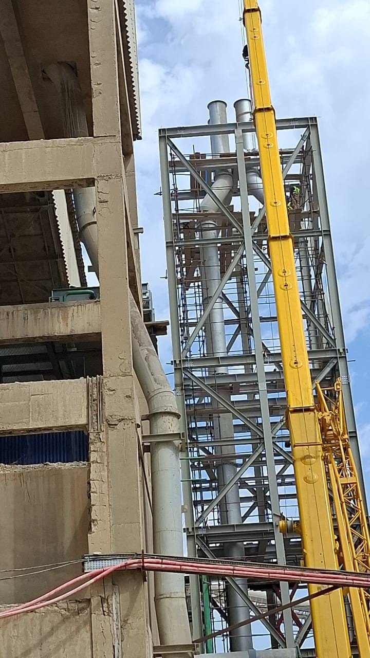 Engineering team performing 12 MW diesel power plant installation and erection works